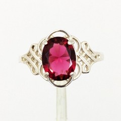 Vintage Elegant RING Silver 925 with Chic Bright Stone-size: 8.75US (18.5mm)| #7