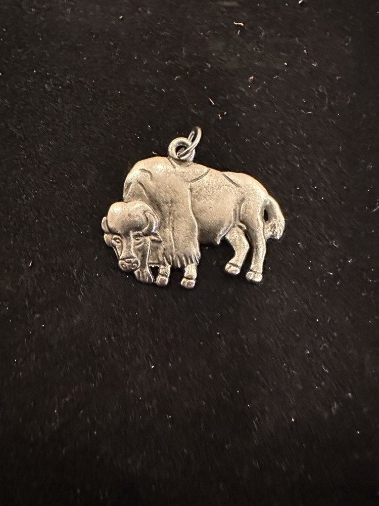 Vintage Silvertone Buffalo Pendant – Southwestern Style