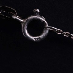 Vintage Silver 835 Necklace with Rose Carving Handcrafted Shell Pendant 1930s