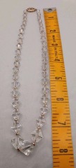 Antique Faceted Graduated Crystal Necklace W/Gold Filled Clasp&Spacer Beads