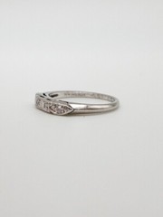 Vintage 1957 4 VS G Diamond Platinum Wedding Band Ring