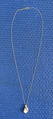 Vintage 10K Solid Yellow Gold Pearl & Diamond Swirl 18” Pendant Necklace 2.17g
