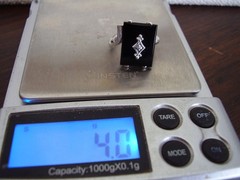 LADIES VINTAGE ART DECO 10K WHITE GOLD AND ONYX RING 4 GRAMS NOT SCRAP