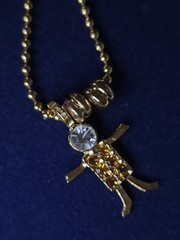 Vtg 1990’s Birthstone Brats 28″ Necklace 1 Rhinestone Charm KIS In Box