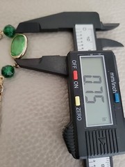 Vntg Bezel Set Green Lucite Necklace & Uncas Mfg Co Adjustable Green Stone Ring