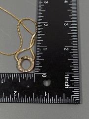 Vintage Gold Tone Rhinestone Round Circle Choker Necklace 15 in