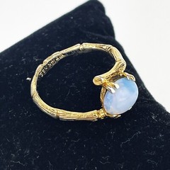 14kt Gold-Filled Vintage Opal Asian Style Bamboo Wrap Ring