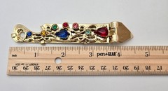 Vintage Rhinestone Jeweled Decorative Can Opener Gold Tone ~5in