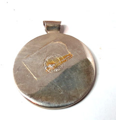 NICE WOMENS 925 STERLING SILVER “THE SILVER MOON” ABALONE PENDANT 28MM