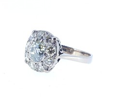 Vintage 1940s 2.72 Ct. Fancy Intense Yellowish Green Chameleon Diamond Ring