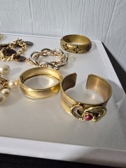 Mixed metal materials lot of 13 bracelets some Signed