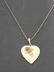 Vintage 1/20 14k Gold Filled Heart Necklace Pendent 17in