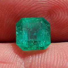 Original EARTH MINED Colombian EMERALD DIAMOND Pendant Deco Halo SOLID 18K GOLD