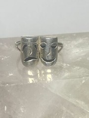 Tragic comic ring size 5.50 sterling silver tragedy comedy theatrical band theat