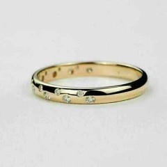 0.50Ct Round Lab Created Diamond Flush Set 14K Gold Finish Engagement Band Ring