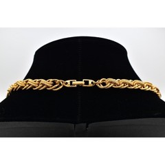 Napier Vintage 24″ Chunky Curb Rope Chain Necklace Gold Heavy Signed 1970s BinBM