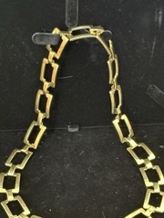 Vintage Unbranded Necklace Distinctive Square Gold Tone Link Design 18 Inches