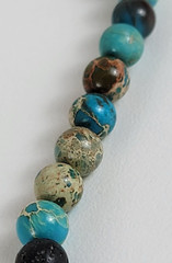 Vintage Multicolor Gemstone Beaded Stretch Necklace 21 In Bohemian Surfer