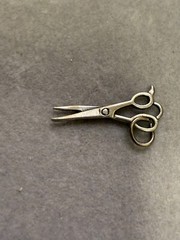 Vintage Scissor Sterling Silver Articulated Decorative Charm Pendant 4819