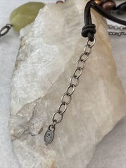 Peyote Bird Pearl Leather Stone 2 Strand 925 Sterling Silver 20” Necklace 60g