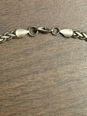 Vintage 1998 Silver Tone Braided Wheat/Foxtail Chain Necklace 18″ Goth Grunge