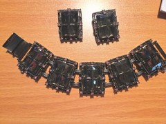 Vintage Sarah Coventry MIDNIGHT MAGIC by , Earrings & Bracelet Set.