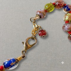 Vintage Venetian Murano Glass Goldstone Gold Foiled Disc Bead Necklace 16.5”