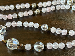 Vintage Bellissima Necklace & Earrings Rose Quartz Australian Crystal