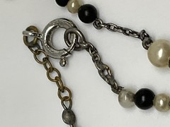 Vintage Art Deco Flapper Faux Pearl Marcacite Tassel 32” Sterling Necklace