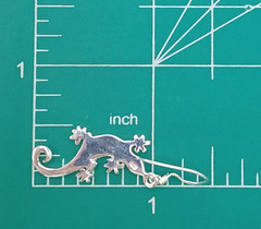 VTG 925 Gecko Lizard Earrings 1.5in Drop Sterling Silver 3gtw White MOP Inlay