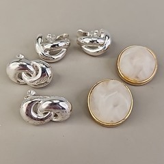 Vintage Clip On Earrings Lot of 3 Kramer Napier TJG Climber Spring