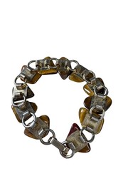 Vintage Tiger’s Eye Gemstone Bracelet – Polished Freeform Stone Link Jewelry