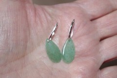 1 Pair Sterling Silver Semi round Large earrings Accessories Use with Any Stone