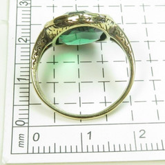 Antique French 1920’s Green Stone 13KY Ring Size 5.5 UK-K1/2 9.26Ct Art Deco