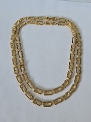 Lot Of 2 Vintage Givenchy Signed Gold Tone G Link Necklaces 16″ 18″