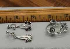 Sorrento Sterling Silver Filigree Screw Back Earrings & Brooch Pin