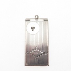 MARATHON 925 Sterling Silver Antique Art Deco Monogram Chatelaine Locket Case