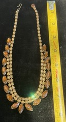 Vintage Two tone Brown Rhinestone Necklace Jewelry