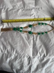 VINTAGE CROWN TRIFARI L’ORIENT ASIAN INSPIRED JADE TASSEL NECKLACE