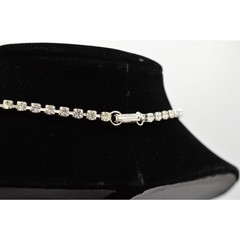 Vintage 19″ Crystal Collar Necklace Silver Rhinestone Marquise Prong NOS 80s 9A