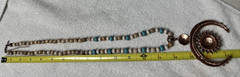 Shyanne Southwestern Style Bead Necklace Copper Tone Squash Blossom Pendant n602