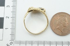 ANTIQUE ENGLISH GEORGIAN 18K GOLD DIAMOND SET COILED SNAKE RING C1800’s