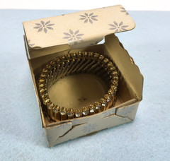 Vintage Trinidad Gold-Tone & Rhinestone Bracelet Expandable