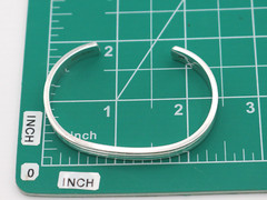 Vintage Modernist IC Handwrought Sterling Silver 925 Ribbed Cuff Bangle Bracelet