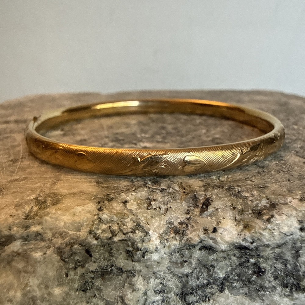 Vintage Marathon 14k Gold Filled Hinged Child’s Bangle Bracelet