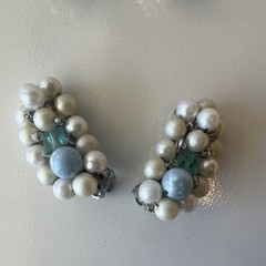 VTG 7 Pair Mixed Lot ClipOn Earrings Faux Pearl Metal Gold Silver Japan
