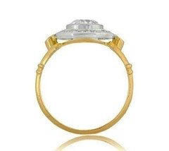 Art Deco Round Lab Created Diamond Wedding Bridal 14K Yellow Gold Finish Ring