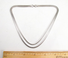 Vintage Forstner USA Sterling Silver Square Snake Chain Choker Necklace 15-3/4″