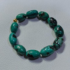 Turquoise Bracelet Natural Turquoise Stretchable Handmade Gemstone Bracelet