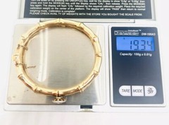 Victorian 15ct 15k Gold Rose Cut Diamond Bangle Bracelet 19.34g Antique Jewelry